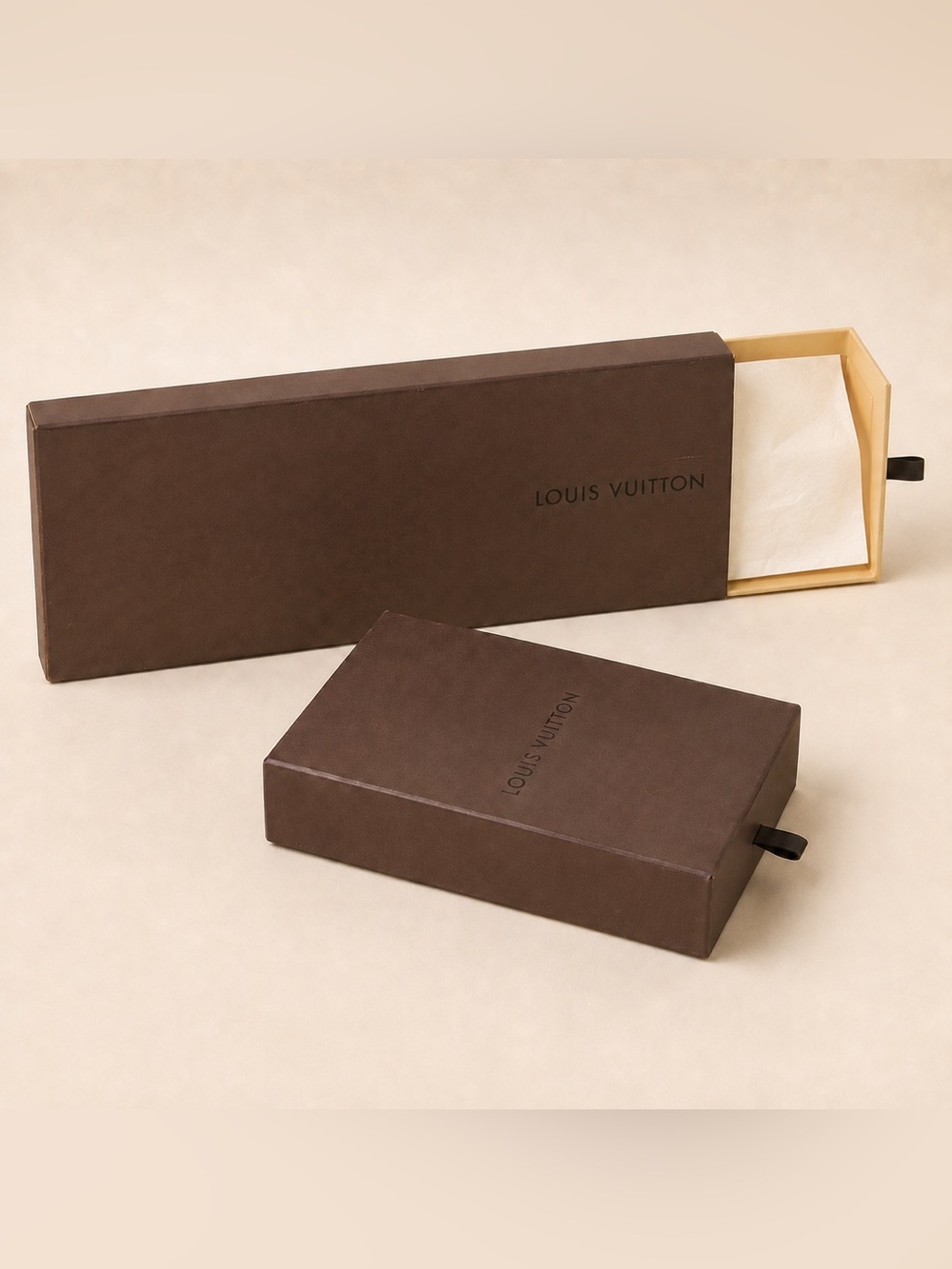 Louis Vuitton Empty Brown Drawer Gift Boxes Lot of 2 With Tissue